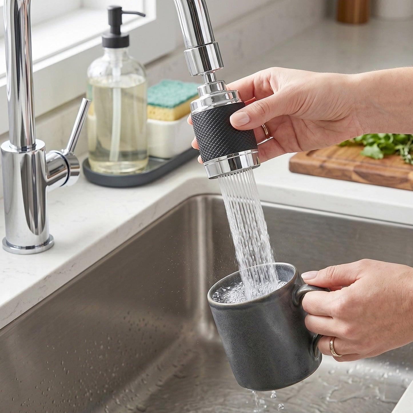 Tap extender with water spray function