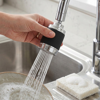 Faucet sprayer attached to kitchen sink for versatile cleaning