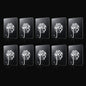 Transparent adhesive wall hooks 10pc set on white background