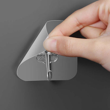 Close-up of sticky transparent wall hook