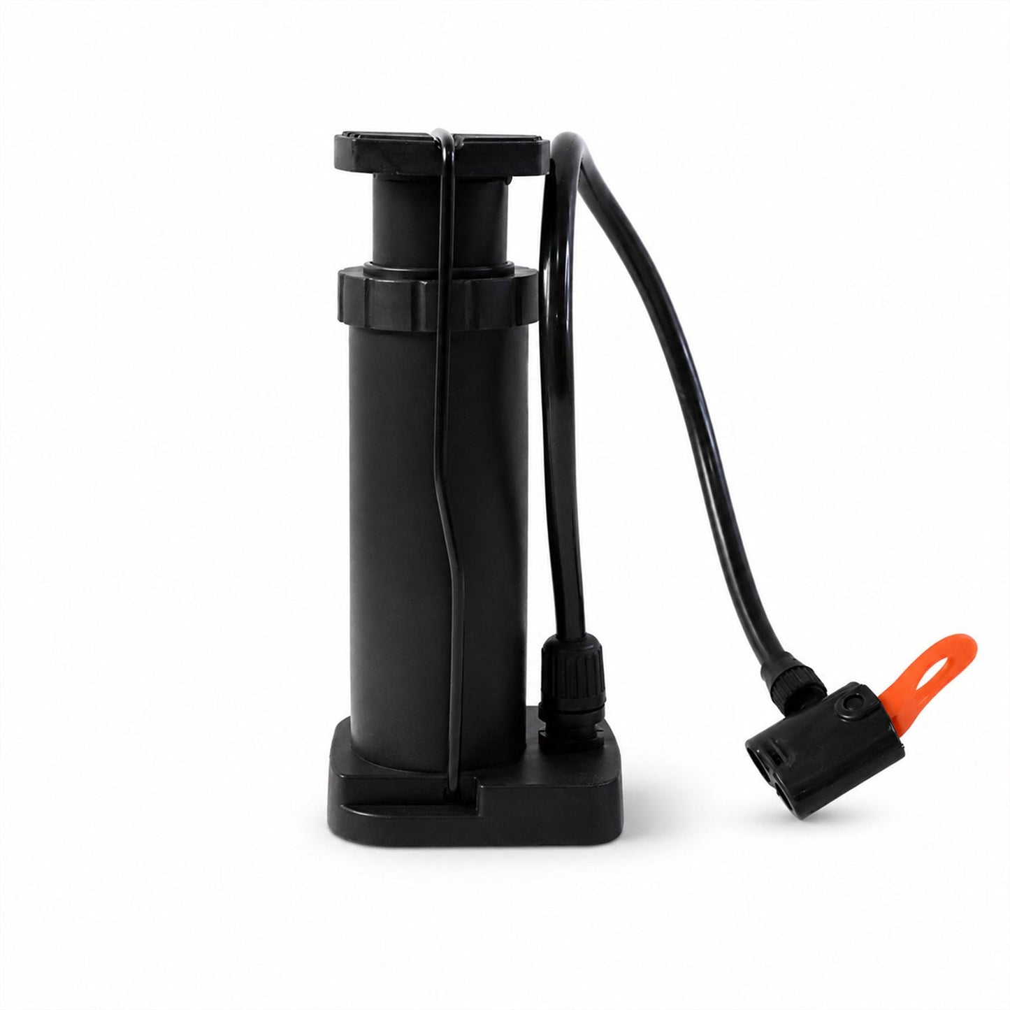 Compact mini foot pedal air pump on a white background, high-pressure manual inflator