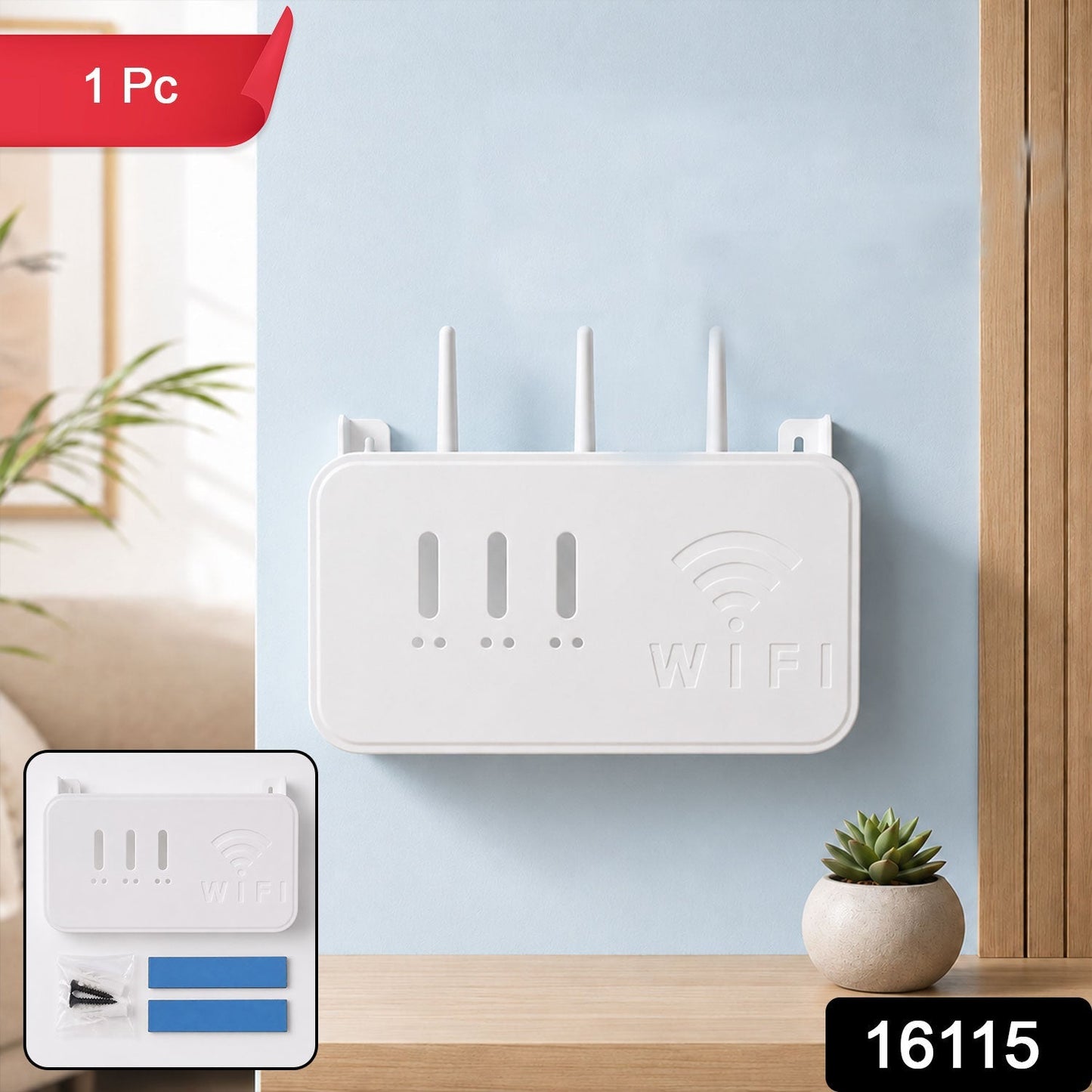 WiFi router holder pack in clean white finish
