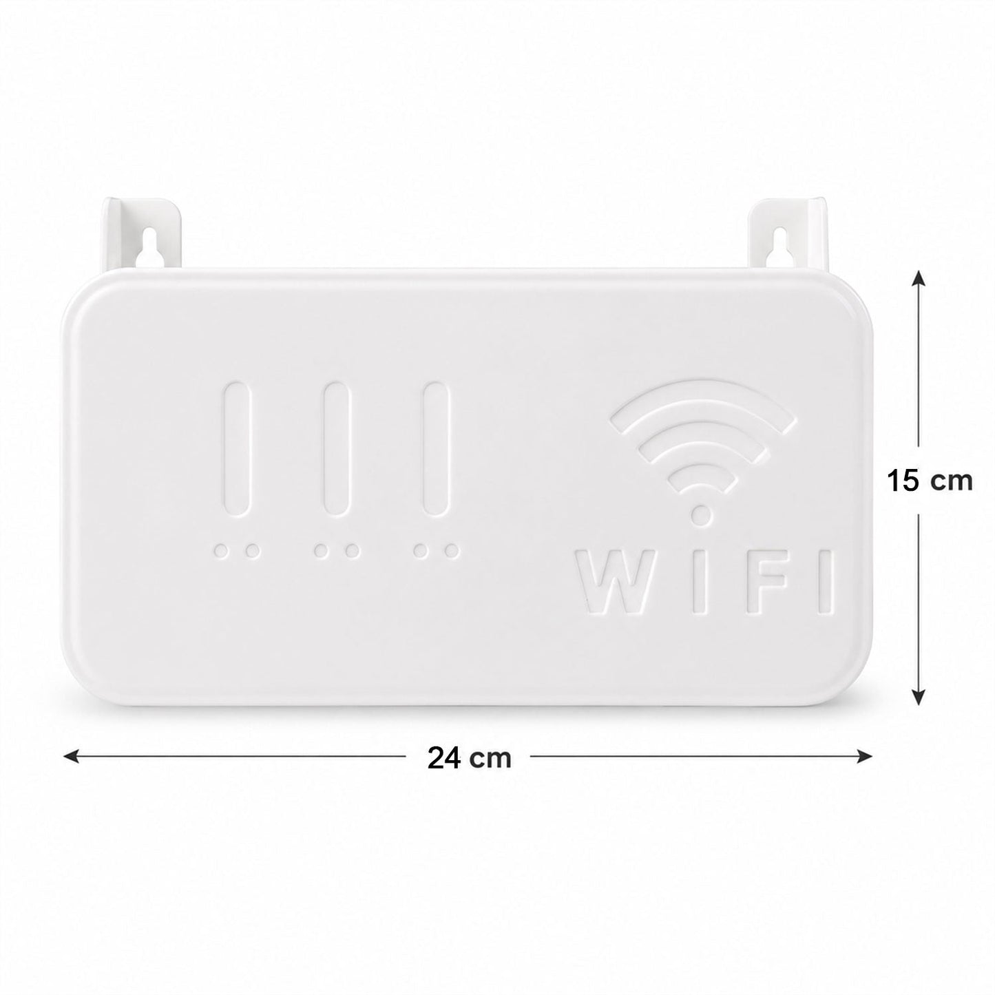Size guide for wall mount WiFi router holder