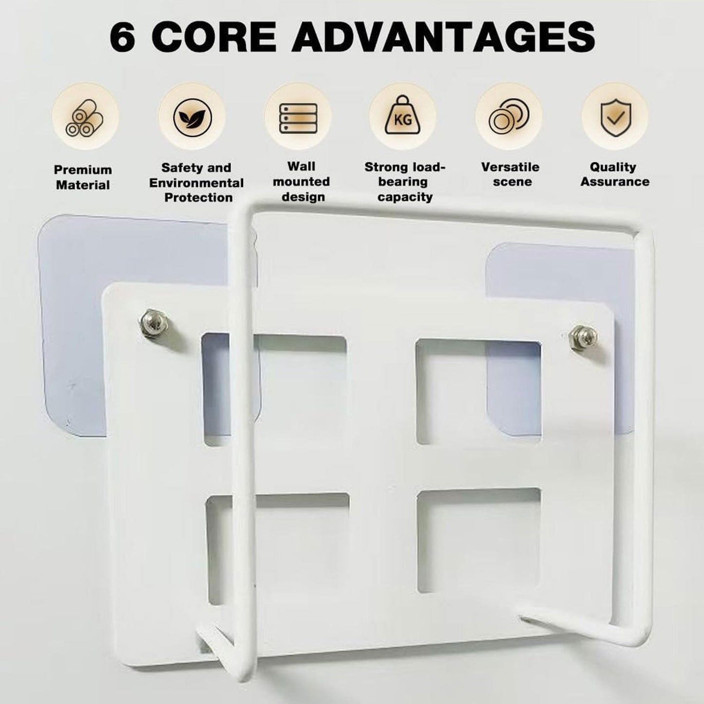 WiFi router wall mount bracket holder stand with open frame design