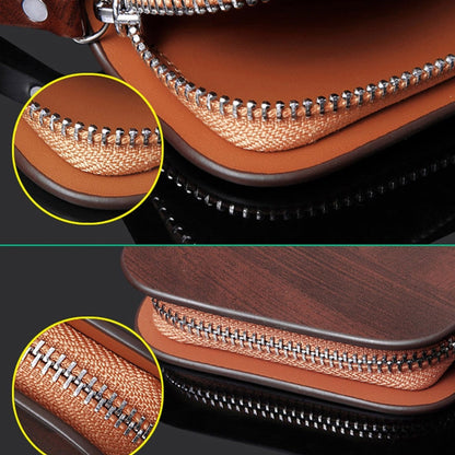 Smart key holder with zip and detachable key ring