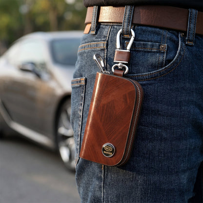 Car key snap hook being used to clip key holder