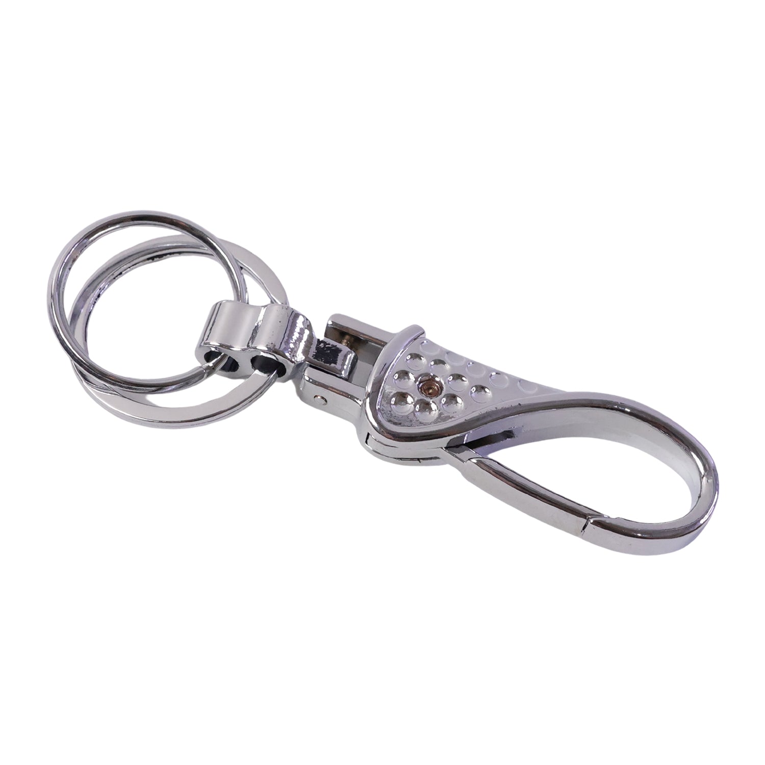 Metal key holder on white background