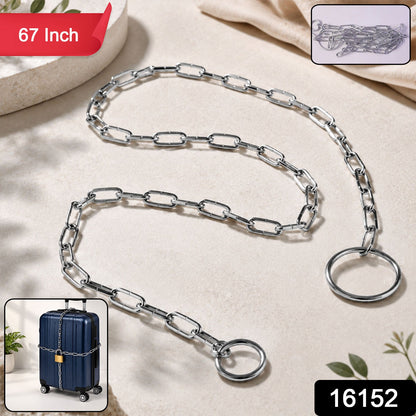 Steel luggage lock chain pack showing rust-resistant silver finish