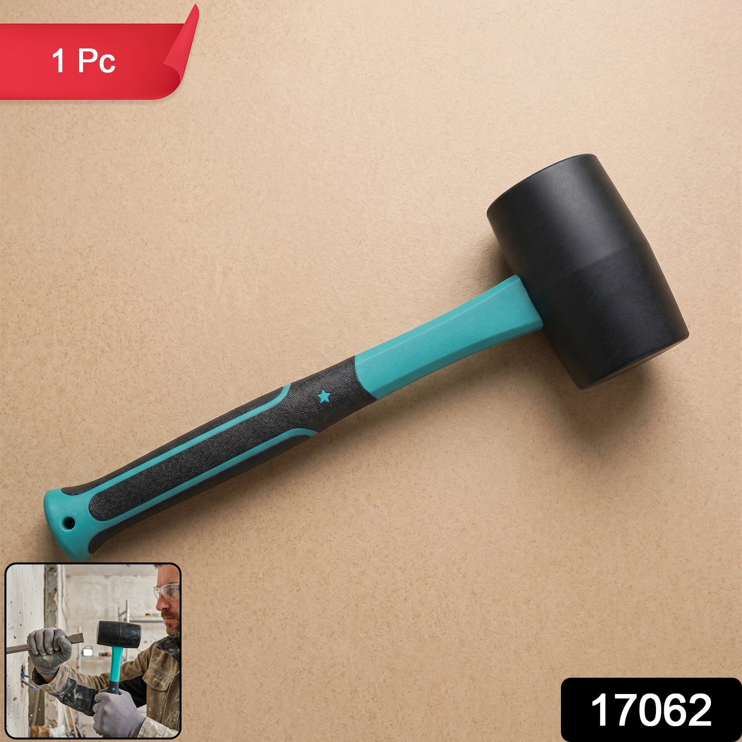 Pack of rubber mallet tools for construction and furniture assembly