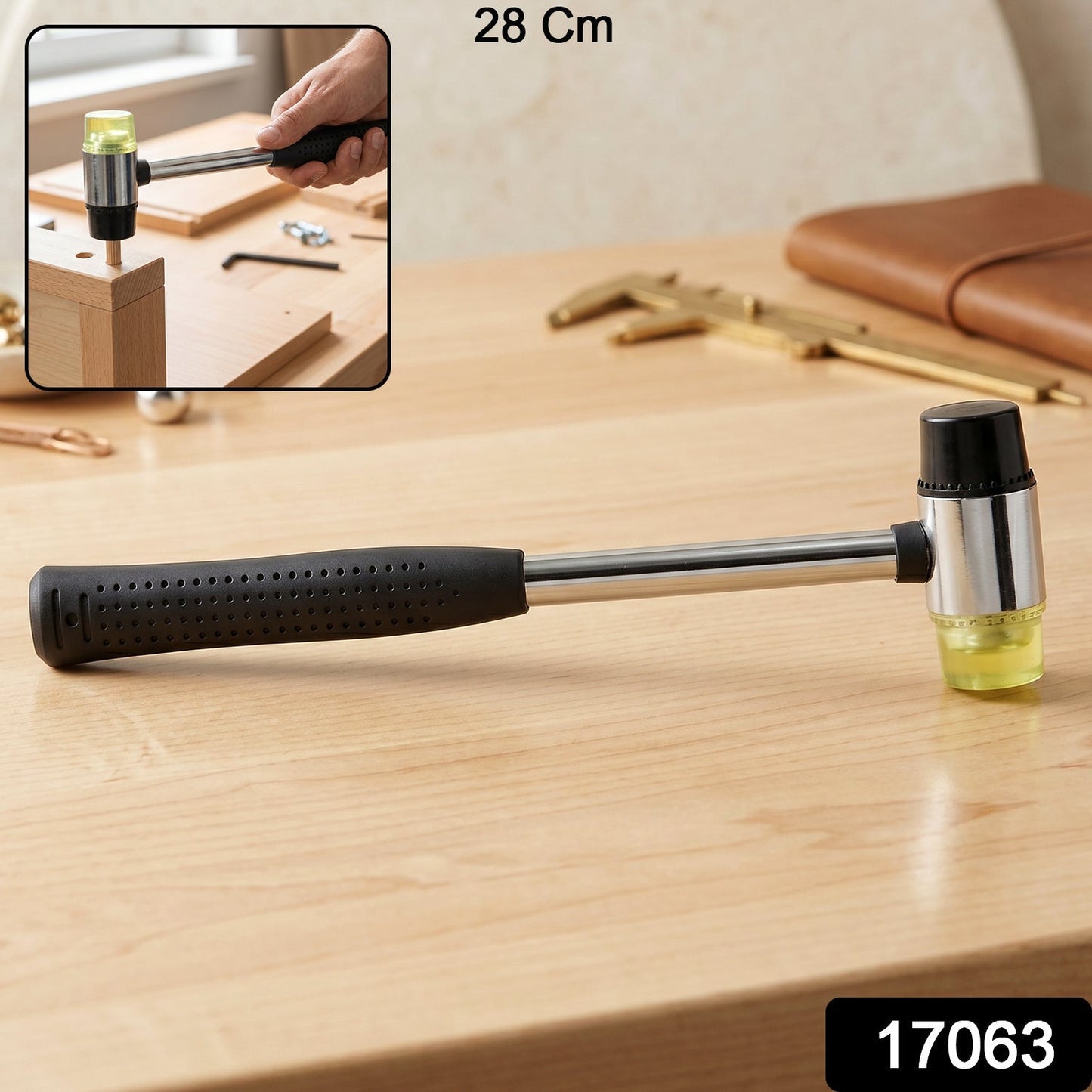 Rubber mallet hammer pack with dual faces for crafts and woodworking
