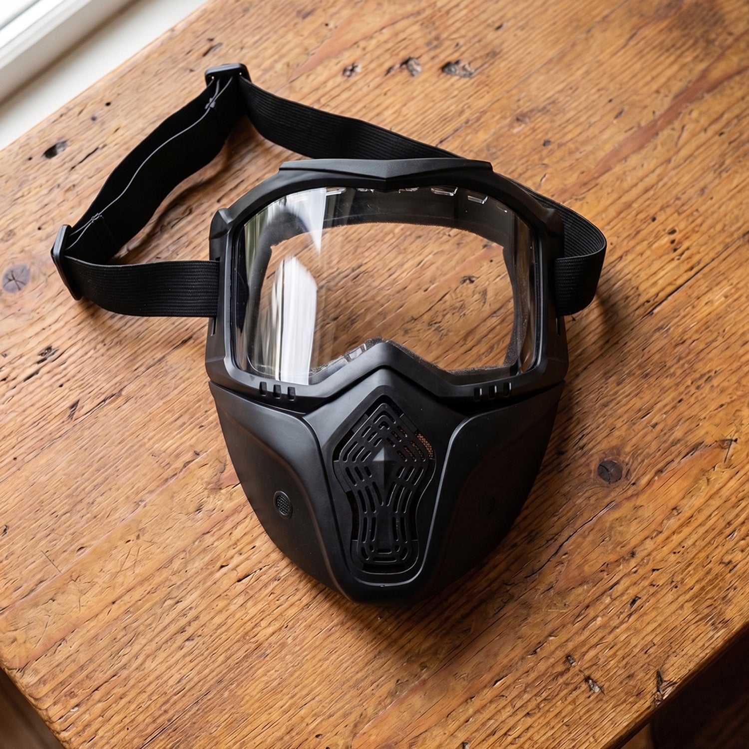 Components of detachable bike goggle mask with impact-resistant frame
