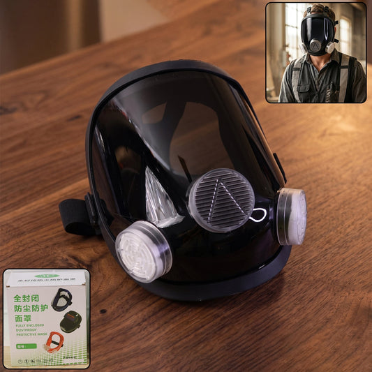 Full face protective safety shield mask with dual filters