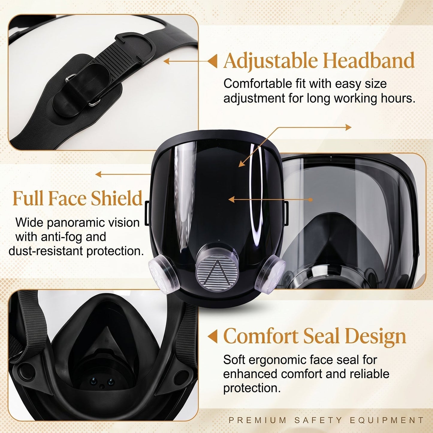 Full face shield mask on white background