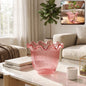 Decorative ruffled flower pot planter with scalloped rim