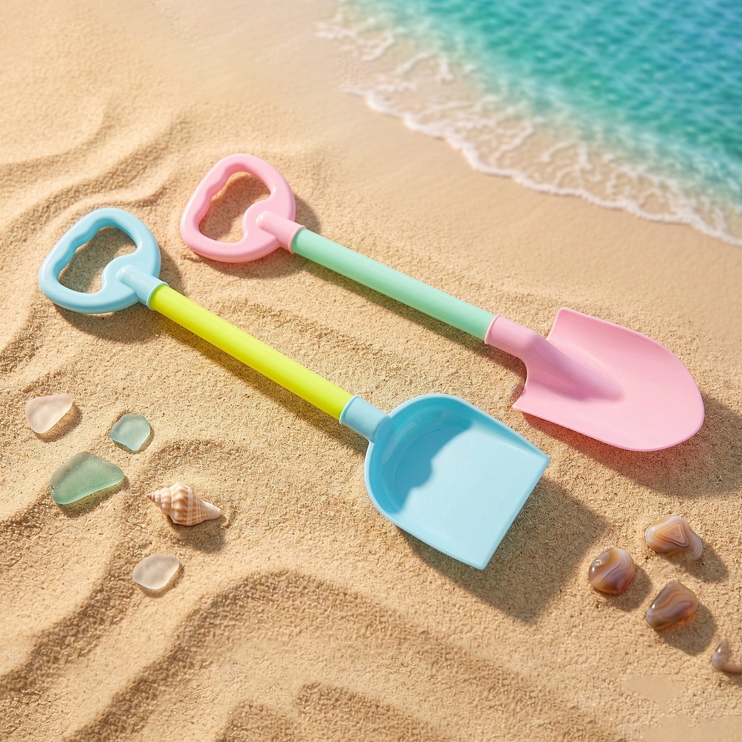 Sand toy set showing two colorful outdoor beach tools for children