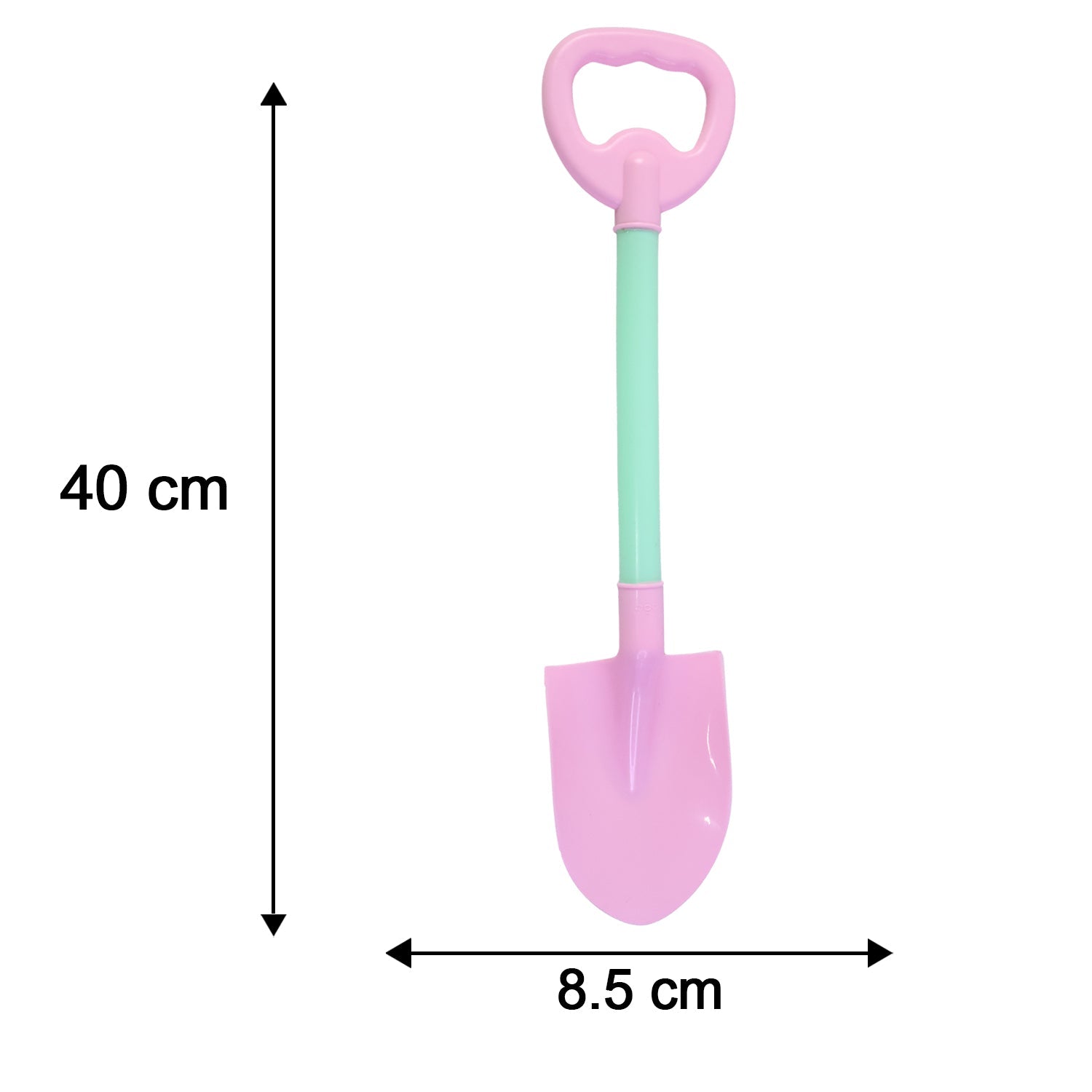 Size guide for children's sand play tools in plastic material