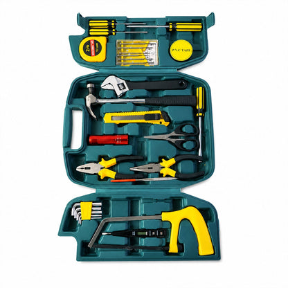 Complete  Home Tool Kit Set arranged on a white background.