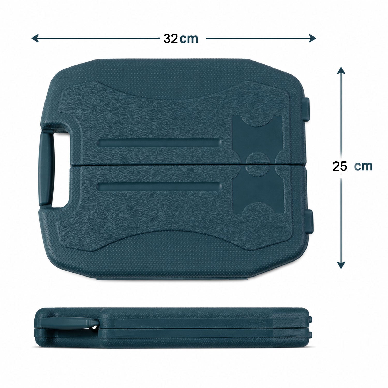 Dimensions and compact design of the home tool kit carry case.
