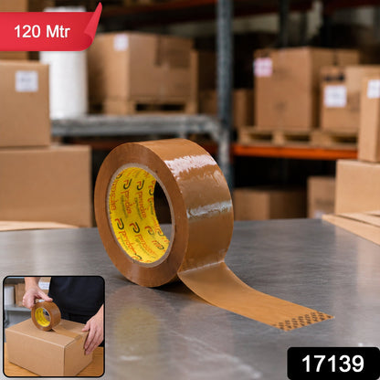 Brown cello tape pack on sturdy roll for packing use