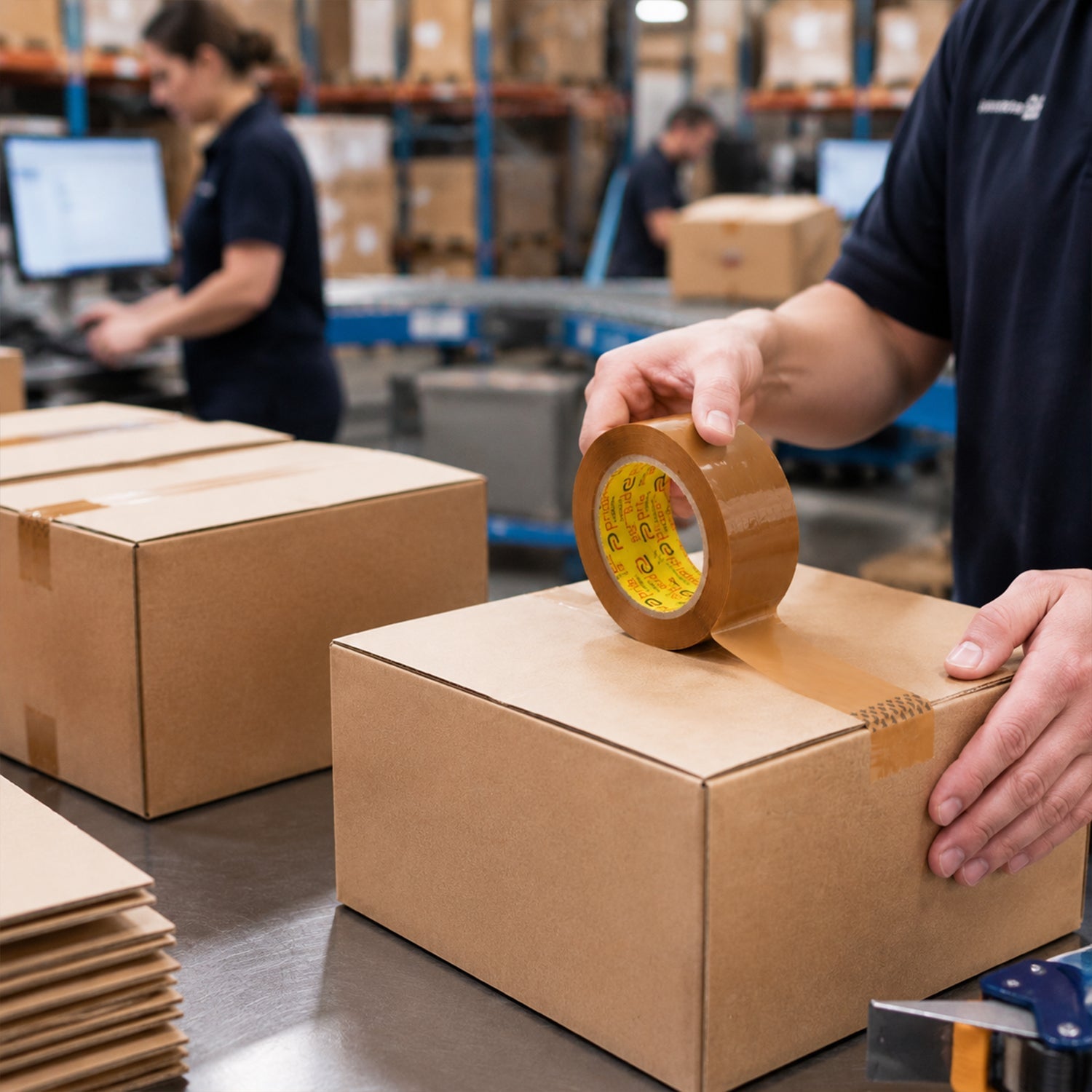 Brown tape roll suitable for sealing and warehouse packing