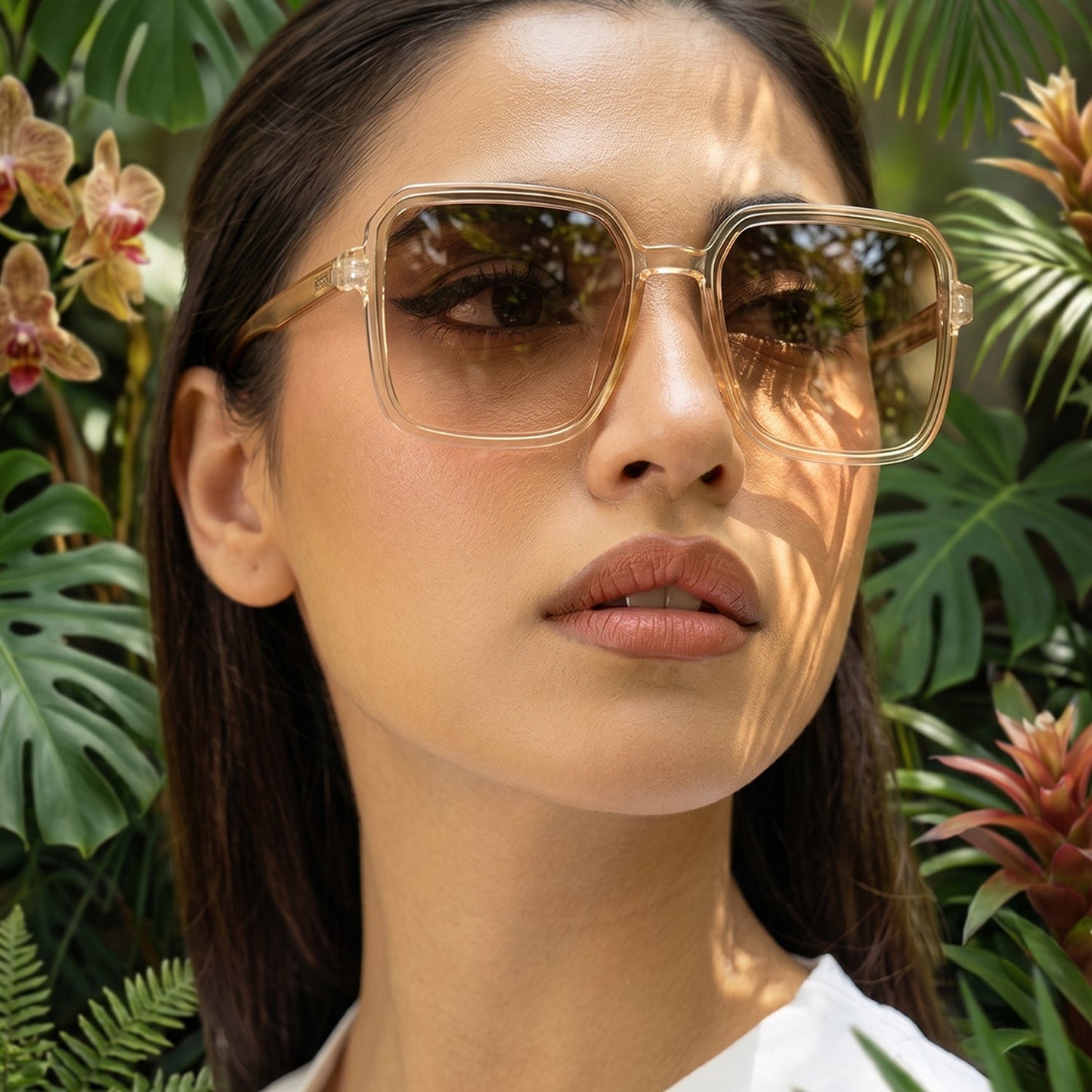 Close-up of stylish vintage sunglasses