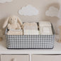Foldable fabric cloth organizer basket with sturdy sides and handles