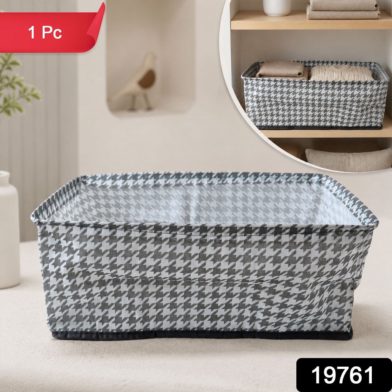 Fabric storage basket pack showcasing collapsible design
