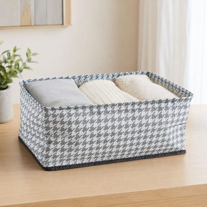 Foldable storage box for clothes and toys in stylish fabric