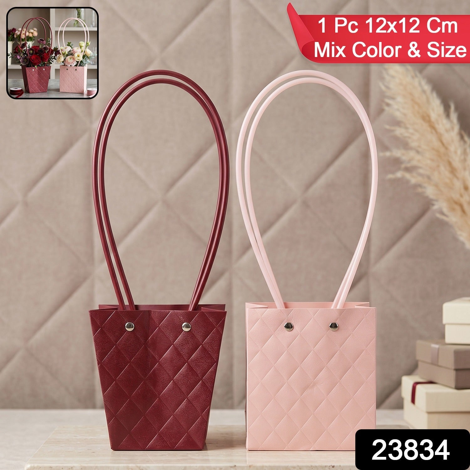 Pack of foldable waterproof flower packaging bags in assorted colors