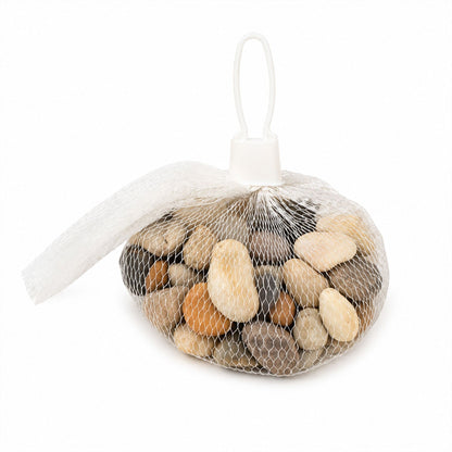 Decorative pebbles on white background for craft or home decoration