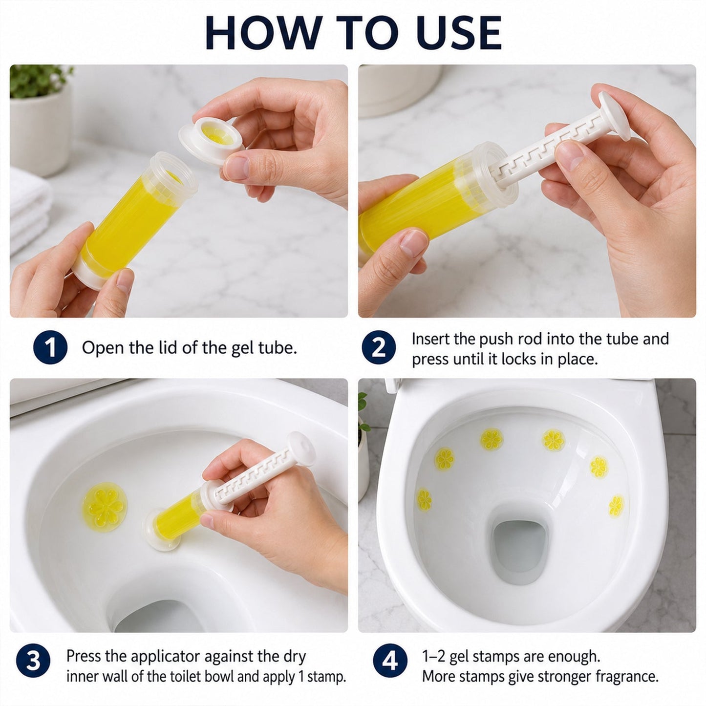 Instructions for applying toilet gel cleaner