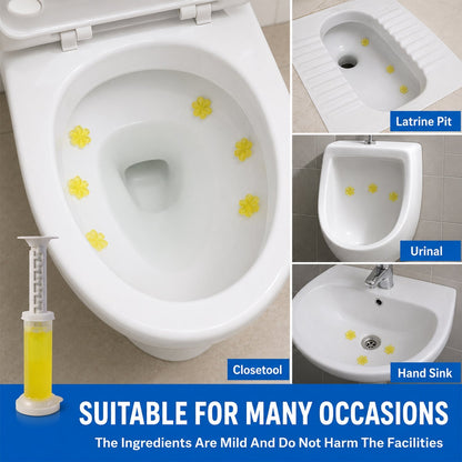 Examples of using flower-shaped toilet gel cleaner