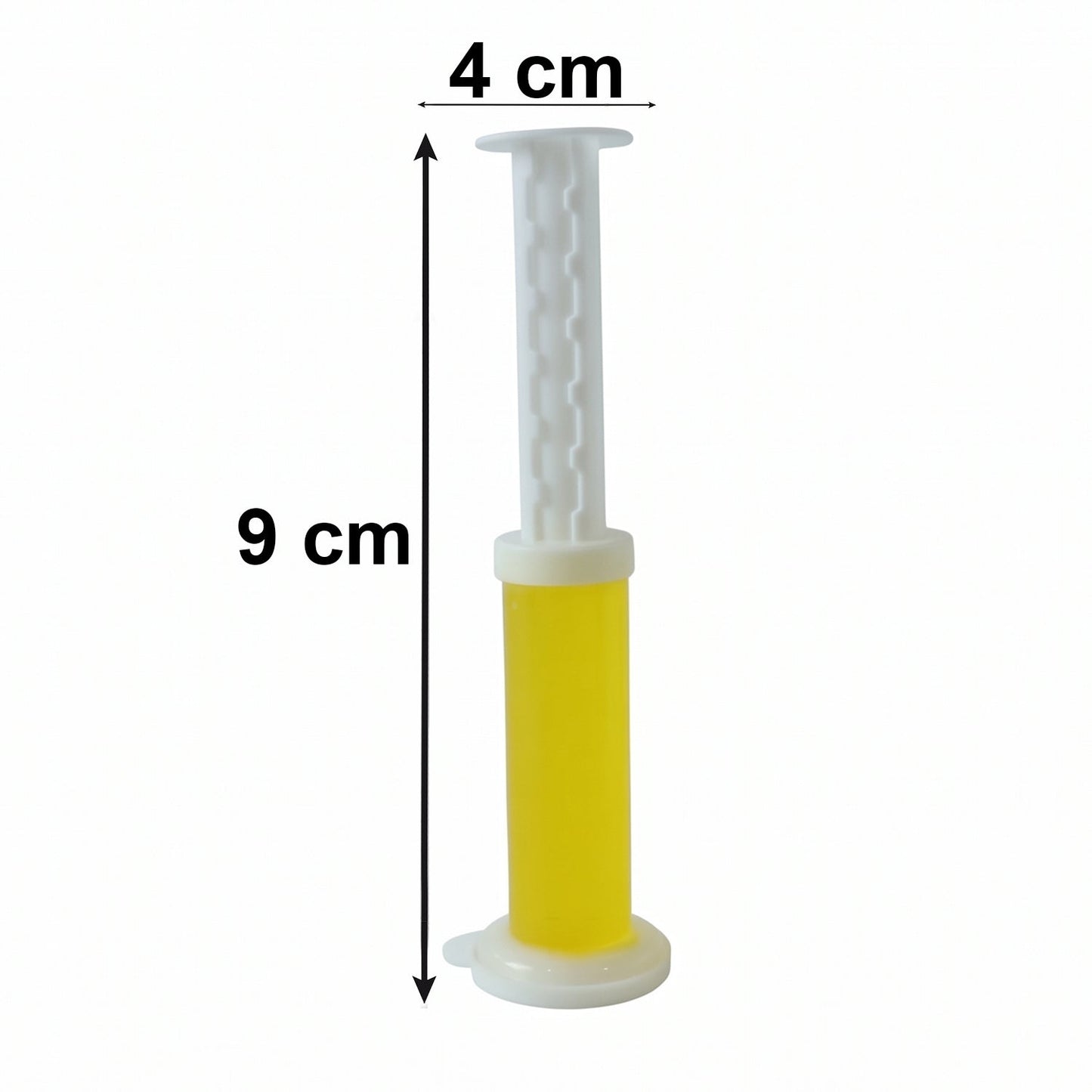 Hand holding toilet gel cleaner showing product size and design