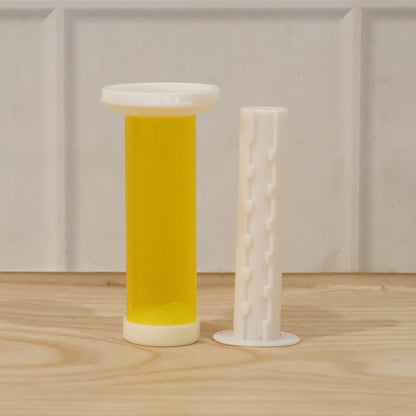 Toilet bowl staying fresh with long-lasting gel from flower-shaped stamp