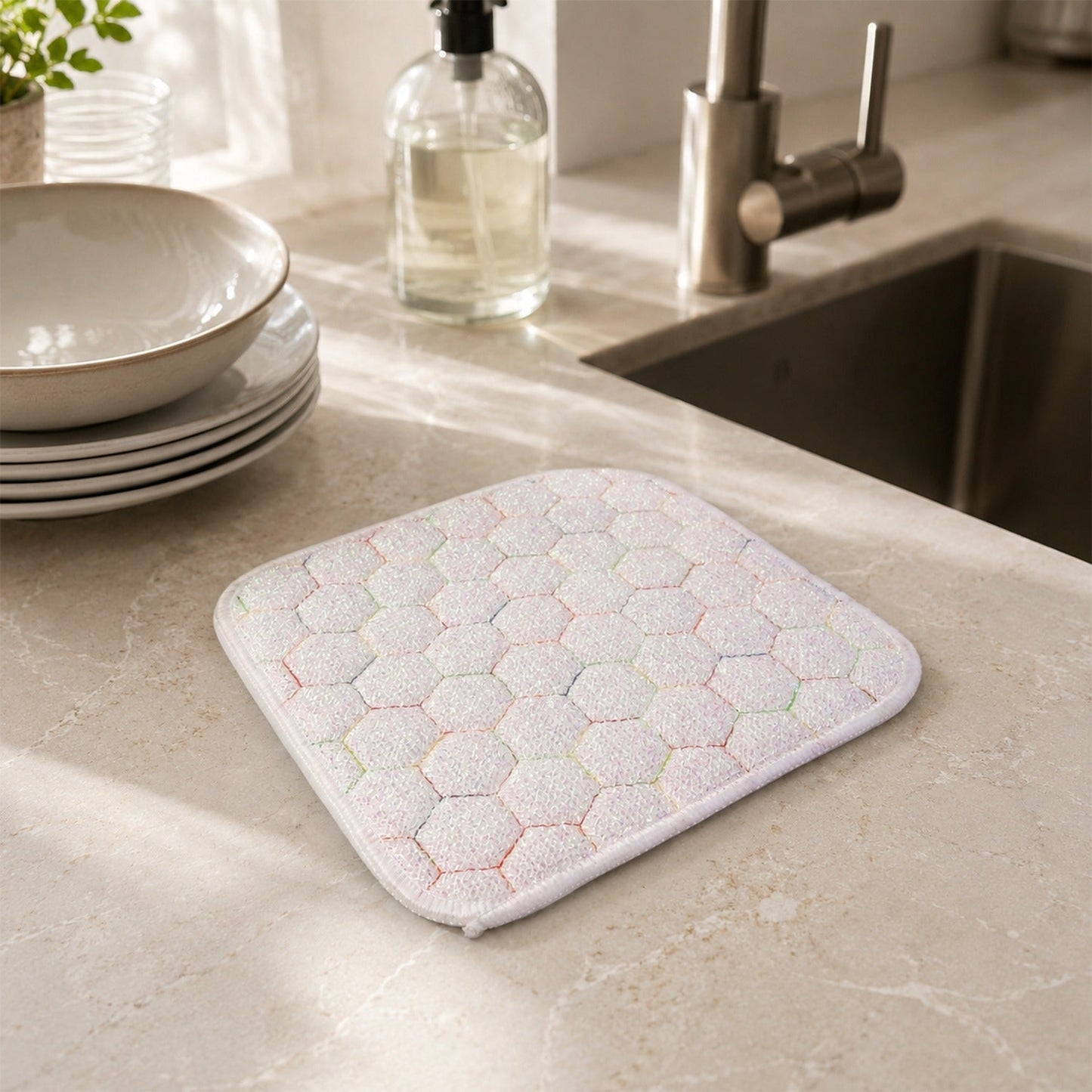 Clean and effective scrub pad for kitchen utensils