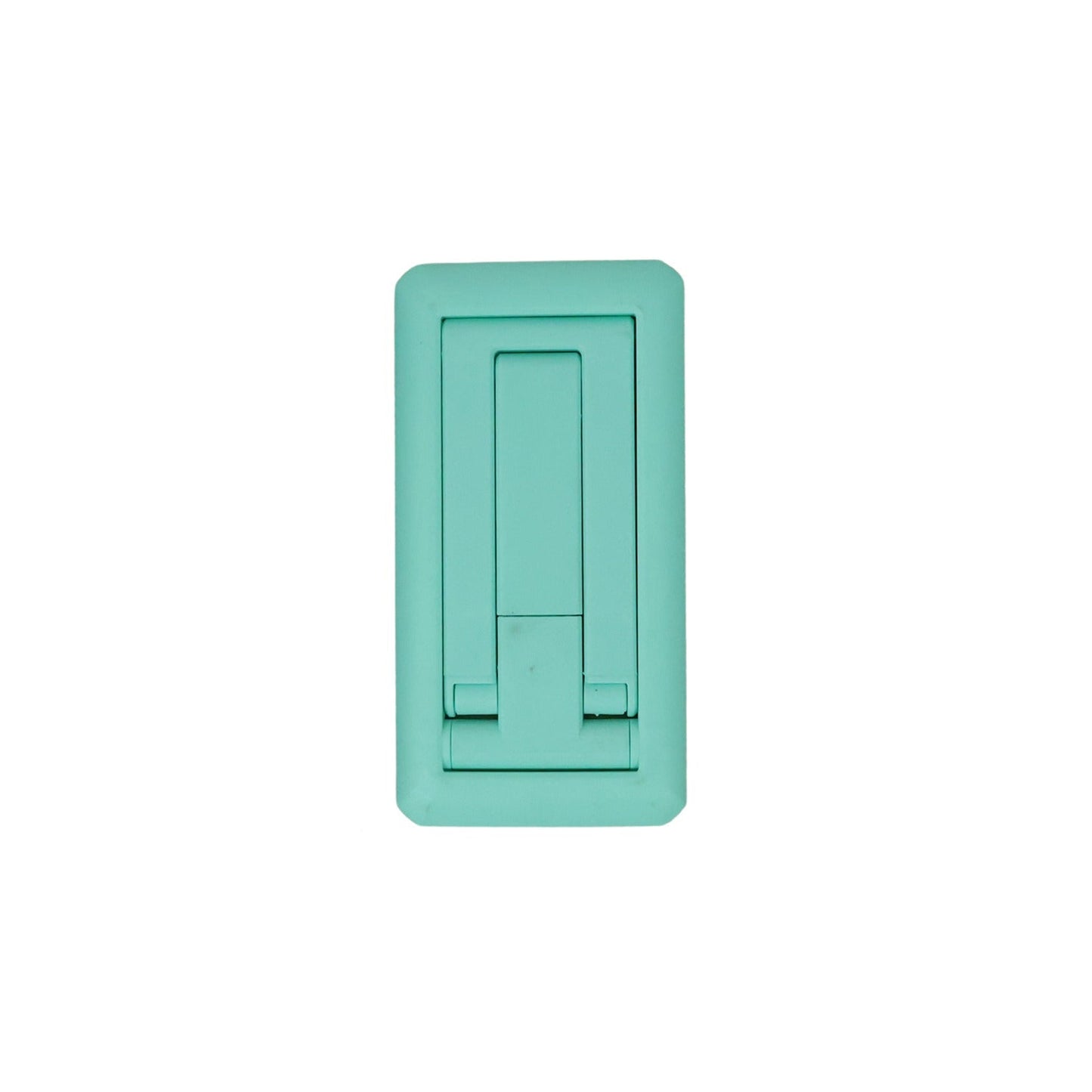 White foldable plastic mobile phone stand on white background
