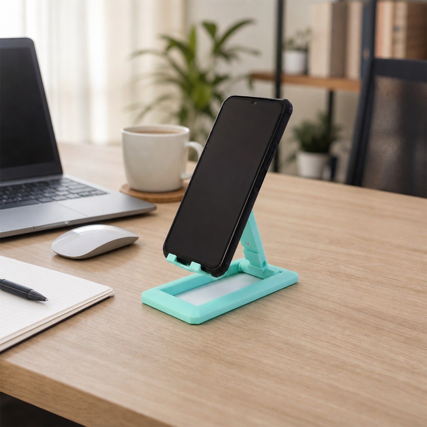 Adjustable foldable phone stand showing multiple viewing angles