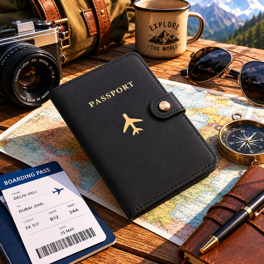 Stylish travel passport holder wallet with mix patterns