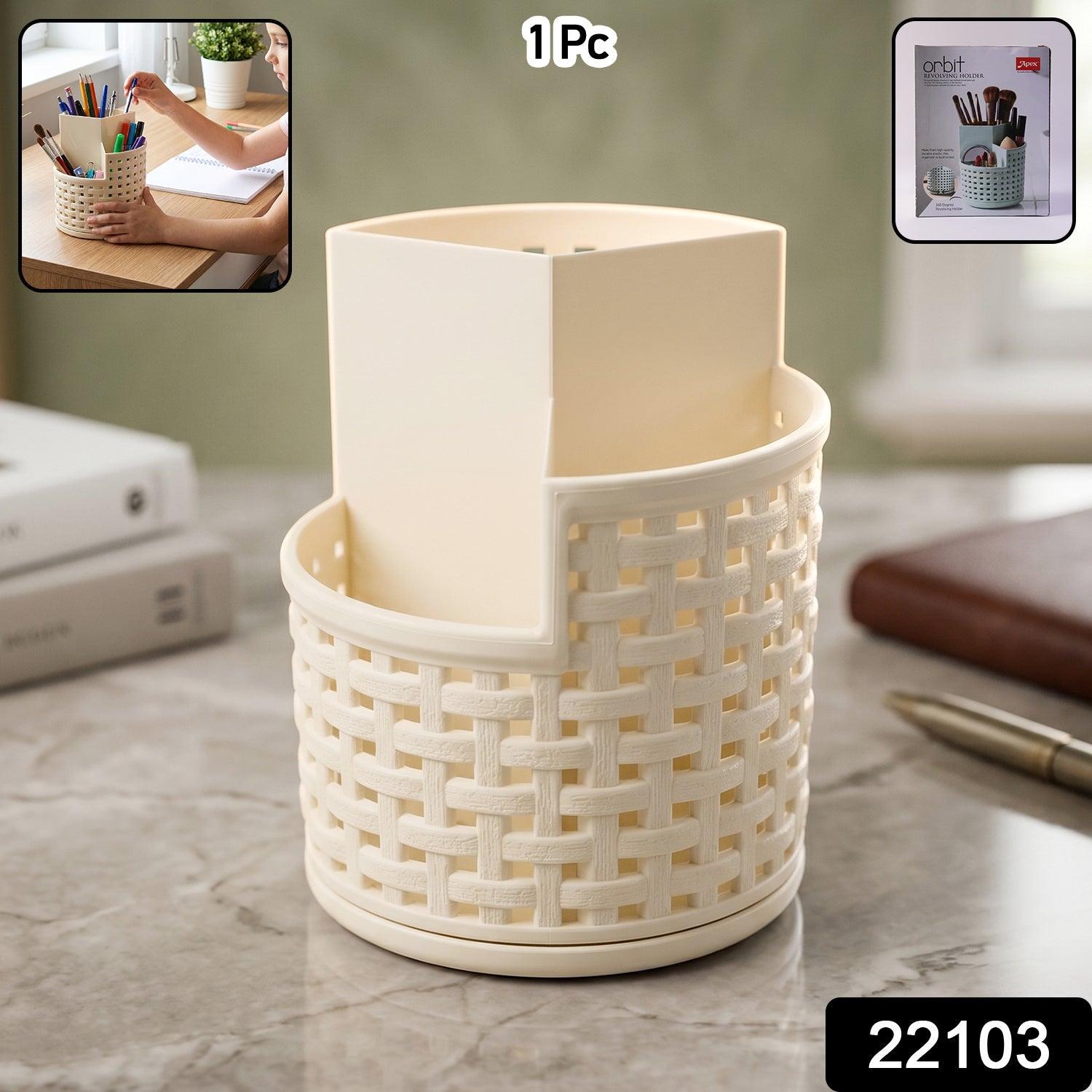 360 degree rotating storage stand ideal for kitchen, office and bathroom use