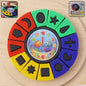 Colorful shape & color matching puzzle toy with clock face for toddlers