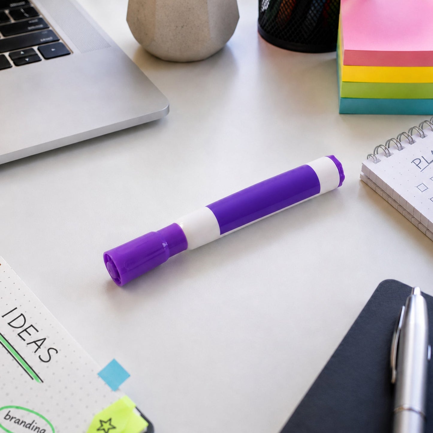 Whiteboard marker for writing and highlighting on glass or dry erase boards