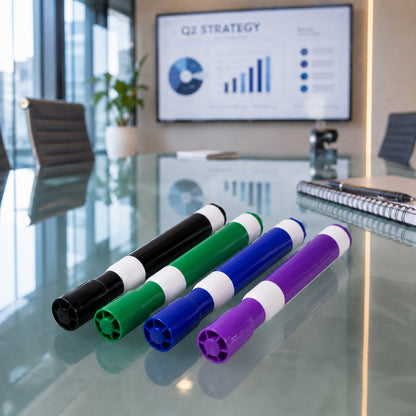 Assorted colors of dry erase markers for office or classroom