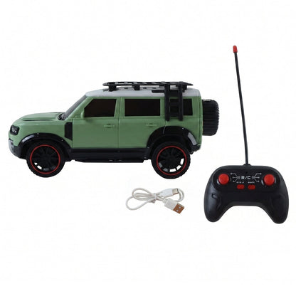 Red remote control racing car with detailed wheels