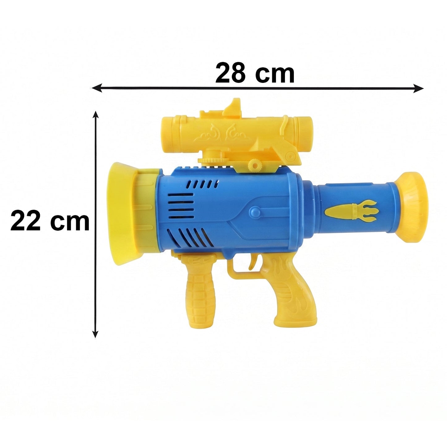 Size dimensions of bubble gun toy
