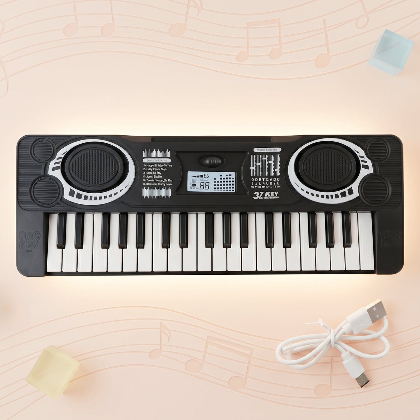 Close-up of keyboard toy keys, highlighting easy-to-press features