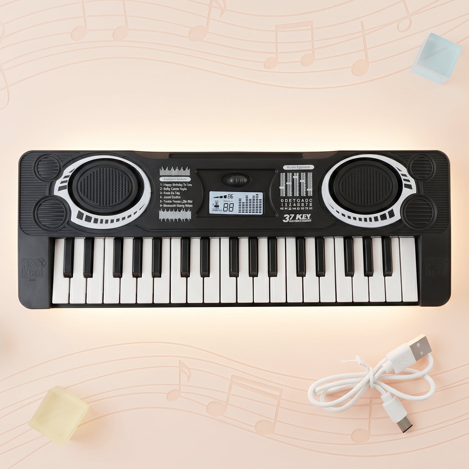 Close-up of keyboard toy keys, highlighting easy-to-press features