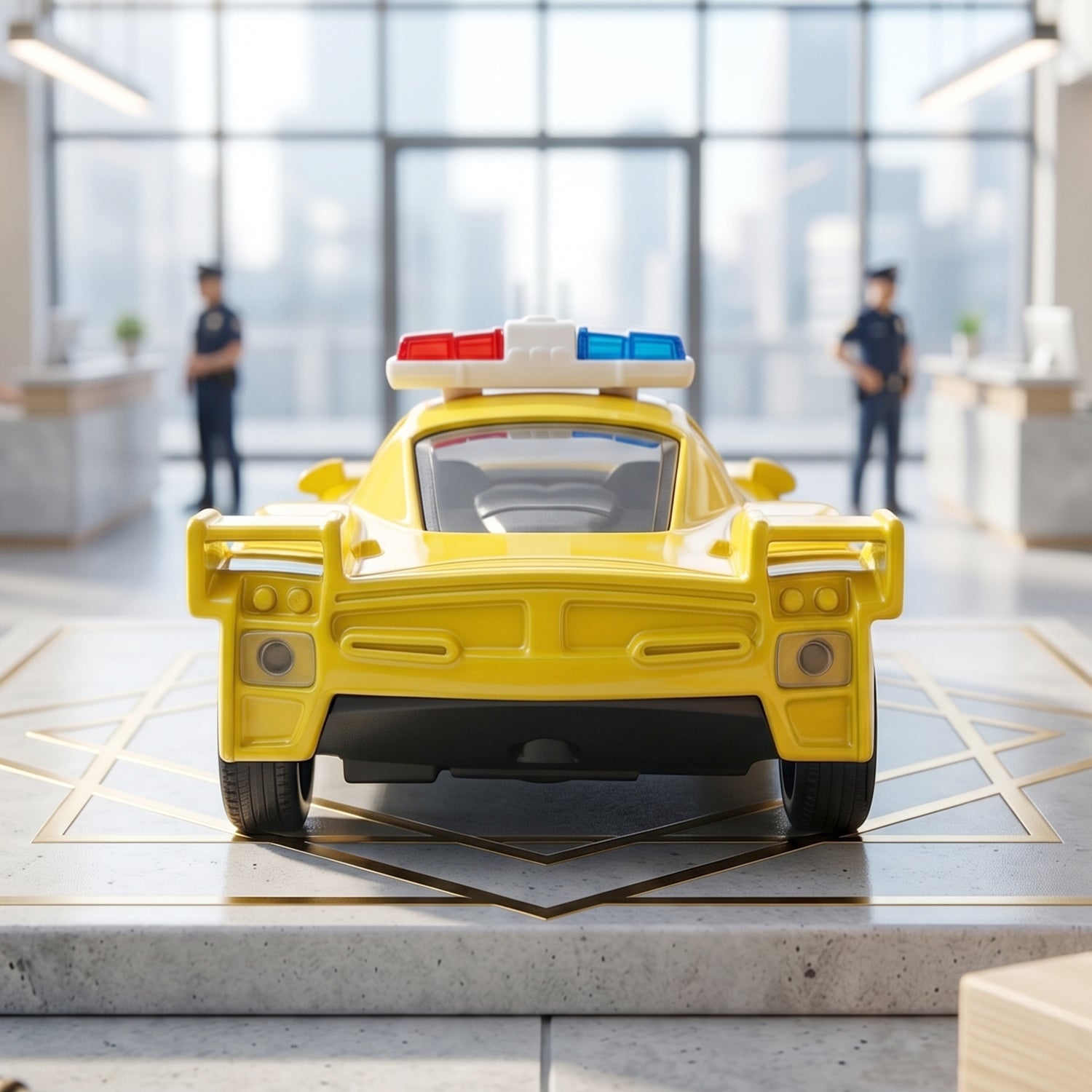 Detail view of police toy car