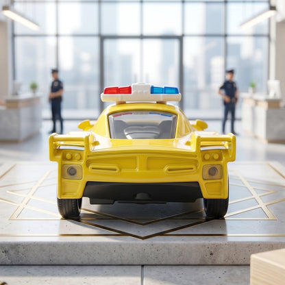 Detail view of police toy car