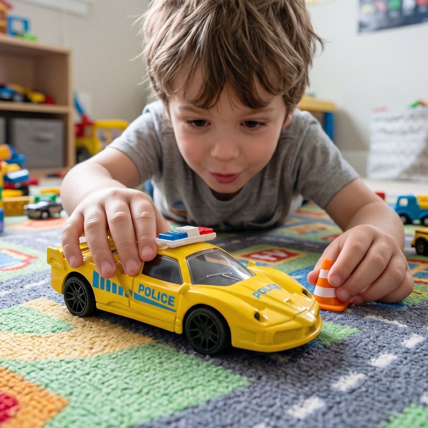 Police toy car in use by kids