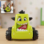 Colorful cartoon monster push back car toy for children